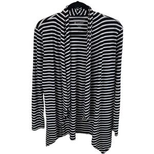 Coolibar Marietas Sun Wrap UPF 50+ Black White Striped Cardigan  Women's sz S